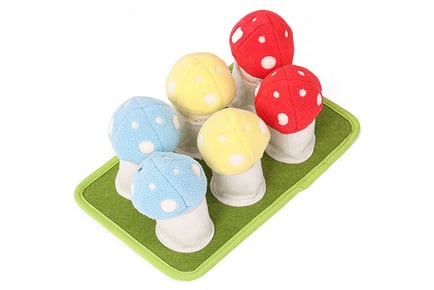 Interactive Mushroom 3-in-1 Puzzle Dog Food Toy