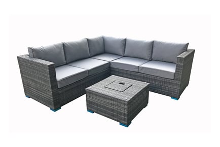 Solace Corner Sofa Set w/ Ice Bucket Coffee Table - 2 Colours