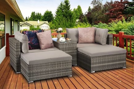 Herring Rattan Sun Lounger 2-Seater Set