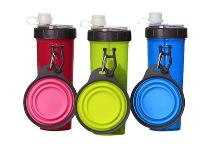 Portable 2-in-1 Dog Food & Water Bottle - 3 Colour Options