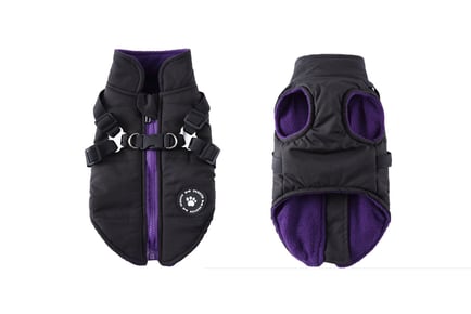 Pet Winter Zip Up Harness Jacket - Three Colours & Six Sizes!