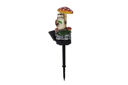 Mushroom Garden Solar Light - Owl & Gnome Options