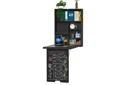 Space Saving Folding Wall-Mounted Chalkboard Desk