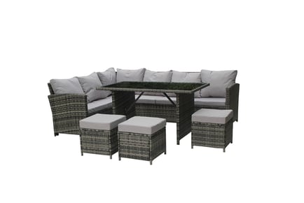 9-Seater Rattan Garden Corner Sofa Set