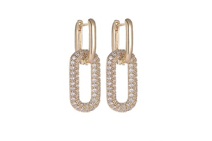 Gold-Toned Oval Earrings