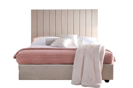 Tokyo modern bed in cream or grey with orthopaedic mattress