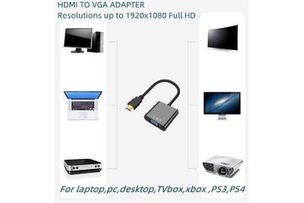 HDMI to VGA Converter Adapter Cable