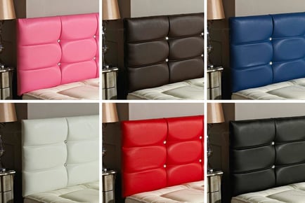 Faux-Leather Diamante Headboard