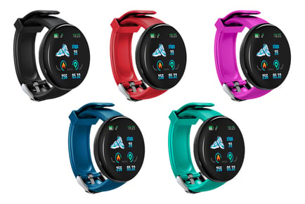 12-in-1 Touchscreen Smartwatch - Calorie & HR Tracker - 5 Colours!