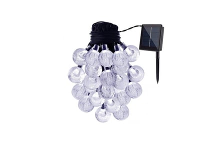 100 LED Solar Bulb String Lights, White