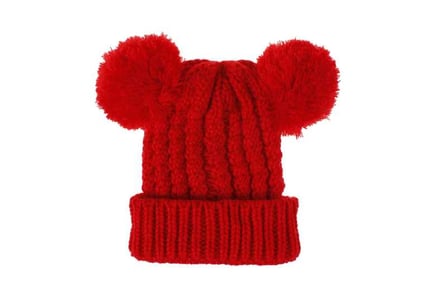 Girl Winter Knitted Pom Pom Beanie Hat