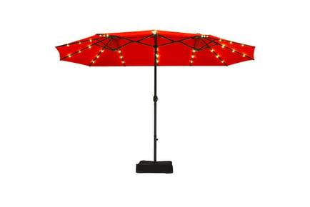 Extra Large Solar Powered LED Umbrella with Crank - 4 Colours!