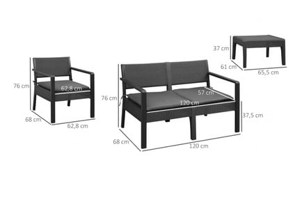 4-Seater Aluminium Frame Rattan Seating Set