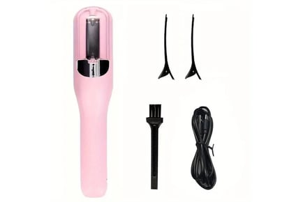 A hair straightener and split-end trimmer, Green