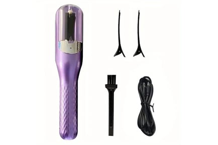 A hair straightener and split-end trimmer, Green