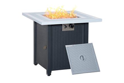 Square Propane Gas Firepit Table