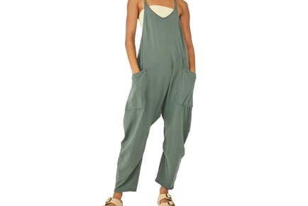 Women's V-Neck Loose Jumpsuit w/ Pockets - 5 Colours