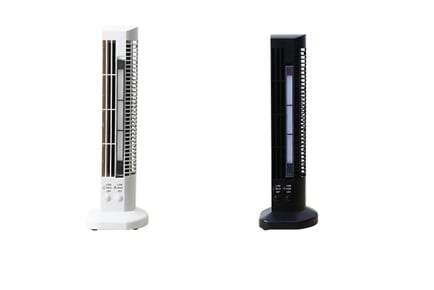 Tower Fan with LED Lights - Black or White