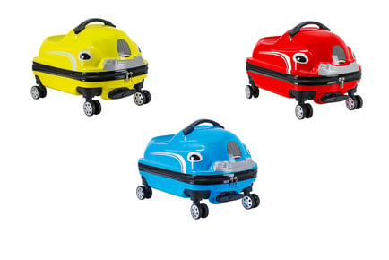 Kid's Ride On Suitcase - Blue, Yellow or Red