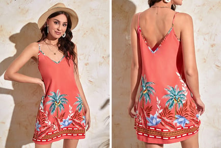 Women's Coconut Tree Print Cami Dress - 3 Colours