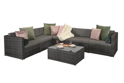 6-Seater Evina Modular Rattan Sofa Set - Optional Cover!