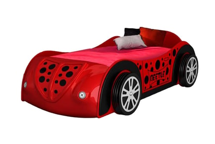 Girls or Boys Red Beetle Car Bed Frame