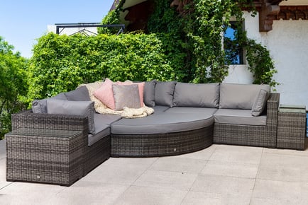 Eivissa Large Corner Garden Furniture Sofa Set - Brown or Grey!