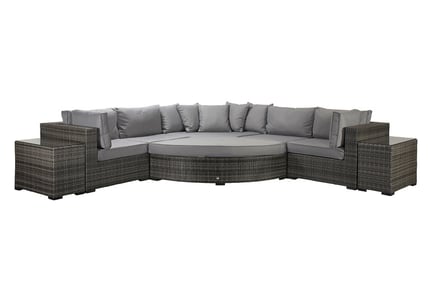 Eivissa Large Corner Garden Furniture Sofa Set - Brown or Grey!