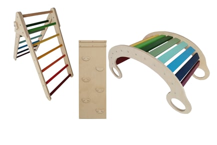 Montessori Wooden Climbing Play Set for Kids - 3 Options