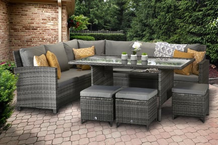 10-Seater Polyrattan Garden Furniture Set - 2 Colours