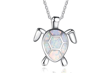 Ocean Theme Opal Turtle Pendant Necklace - 5 Colours!