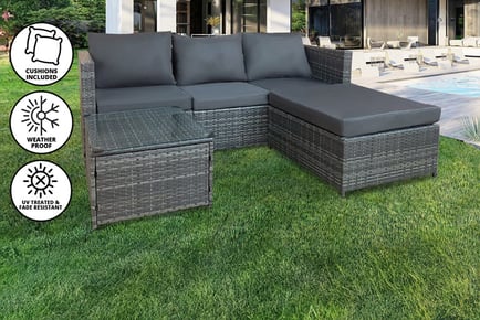 3-Seater Rattan Garden Corner Sofa Set