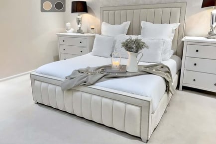 Dior Bespoke Bed Frame and Mattress, Super King, Grey Plush Fabric