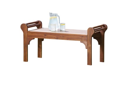 Acacia Lutyens bench and coffee table