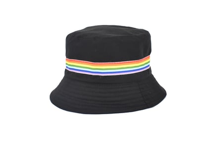 Rainbow Stripe Bucket Hat - Black or White
