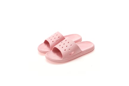 Women's PVC Sliders with Hole Cut-outs - Pink, Purple or Blue