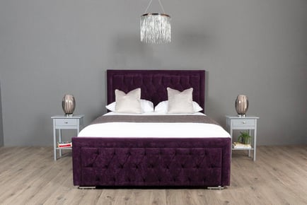 Luxury Plush Velvet Sandringham Bed Frame - Hercules Purple