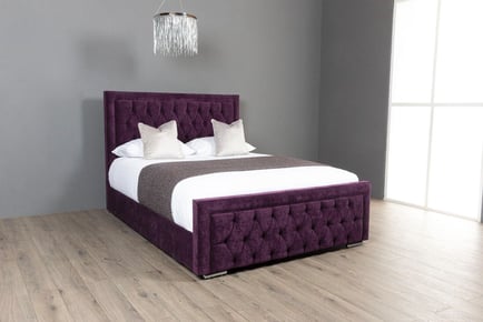 Luxury Plush Velvet Sandringham Bed Frame - Hercules Purple