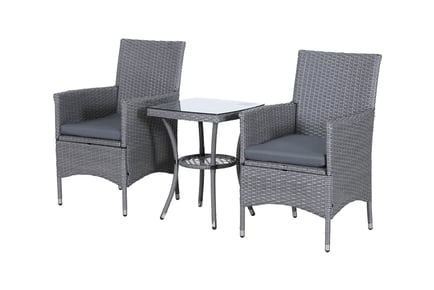 Three Piece Rattan Coffee Table Set