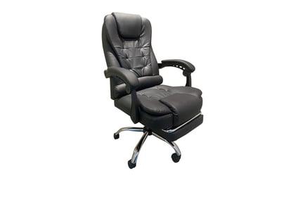 8-Point Massage Reclining Swivel Chair W/Footrest