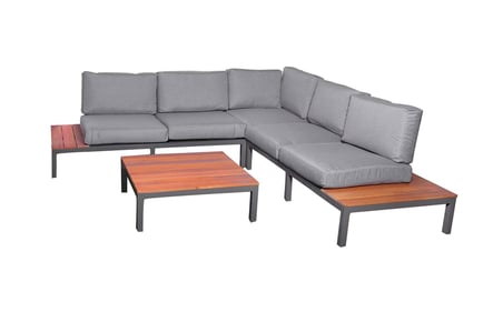 5 Seater Aluminium and Teak Aspen Set