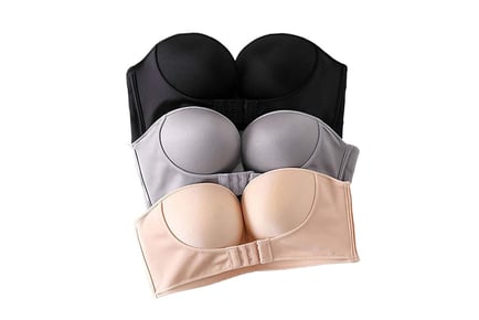 Front Fastening Strapless Push-Up Bra - 1 or 2 Bras!