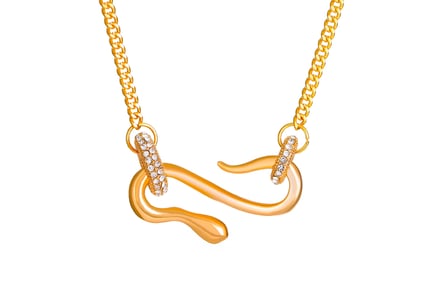 Women's Jewelled Snake Pendant Necklace