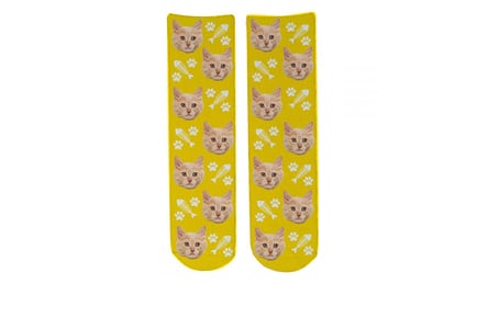 Personalised Pet Face Socks - 1 or 2 Pairs!