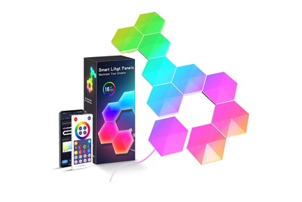 LED Hexagonal Colour Changing Wall Lights - Multiple Pack Sizes