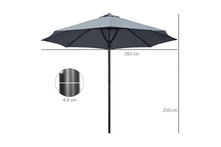 Outsunny Parasol available in 3 Colours
