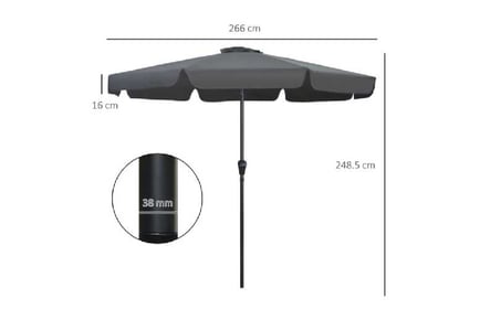 Outsunny 2.7m Patio Parasol w/ Tilt