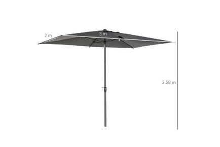 Outsunny Patio Parasol w/ Tilt Crank