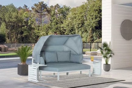 Outsunny 4 Pieces Sofa Set & Aluminum Patio Lounge Bed