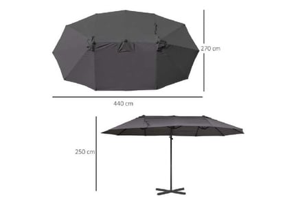 Outsunny Double Canopy Offset Parasol